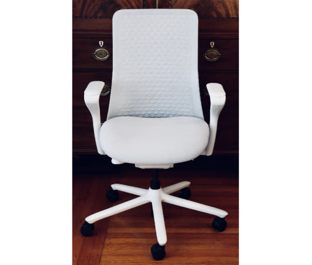 <p>The Verve chair from Branch Furniture is a great combination of quality materials, fair price, and visual design that's elevated beyond the utilitarian purpose of holding a body upright in front of a computer. You can find high-design office chairs elsewhere, but not at this price.</p><p>We love the arm design visually, though the internal adjustment mechanism (vertical only) of the arms can be a little finnicky. The wide seat cushion is comfy, and the knit mesh back is breathable with an adjustable lumbar support integrated into the frame. Overall, the Verve is an incredible value for how premium it looks and feels, and it comes in some very cool colors like coral and mint. </p><p>The chair ships unassembled, but it’s easy to put together and has a seven-year warranty on parts and components. </p><p>[From $589; <a href="https://clicks.trx-hub.com/xid/arena_0b263_mensjournal?q=https%3A%2F%2Fwww.amazon.com%2FBranch-Verve-Chair-Performance-Adjustable%2Fdp%2FB0C15BD9XV%3Fcrid%3D17ZJLCWWTJGTJ%26keywords%3DBranch%2BFurniture%2BVerve%26qid%3D1690921298%26sprefix%3Dbranch%2Bfurniture%2Bverve%2Caps%2C88%26sr%3D8-2%26ufe%3Dapp_do%3Aamzn1.fos.2b70bf2b-6730-4ccf-ab97-eb60747b8daf%26th%3D1%26linkCode%3Dll1%26tag%3Darena-swimsuit-lifestyle-xandra-dorm-ananya-20%26linkId%3D0c1e2dcd437824538679545393227786%26language%3Den_US%26ref_%3Das_li_ss_tl&event_type=click&p=https%3A%2F%2Fwww.mensjournal.com%2Fgear%2Fbest-office-chairs&author=Stinson%20Carter&item_id=ci02c408b0f00027ce&page_type=Article%20Page&section=Gear&site_id=cs02b334a3f0002583" rel="nofollow noopener" target="_blank" data-ylk="slk:amazon.com;elm:context_link;itc:0;sec:content-canvas" class="link ">amazon.com</a>]</p>