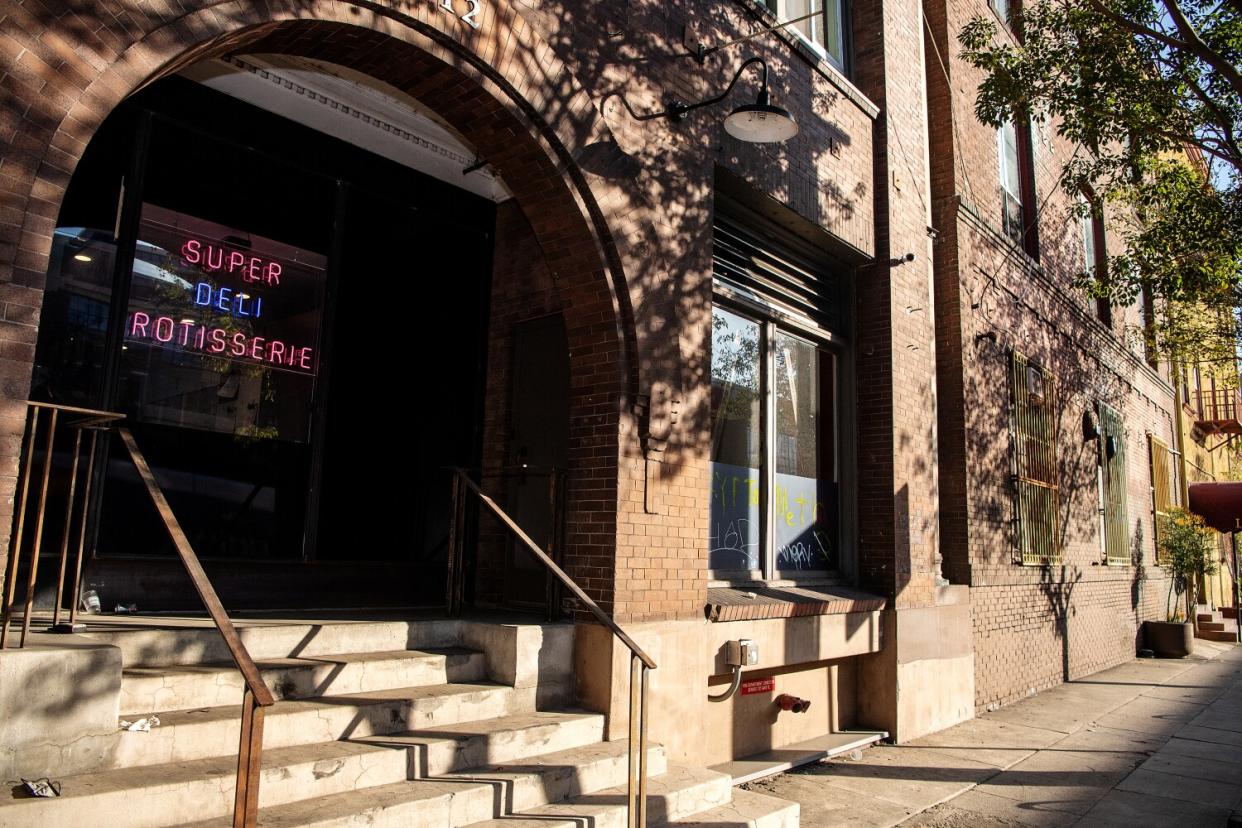 Outside Yangban Market and Deli located in the Arts District . (Mariah Tauger / Los Angeles Times)