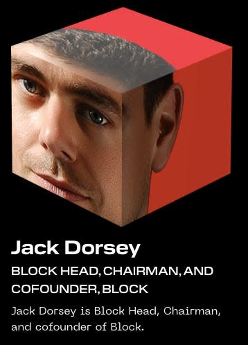 Jack Dorsey's official photo on the Block website.