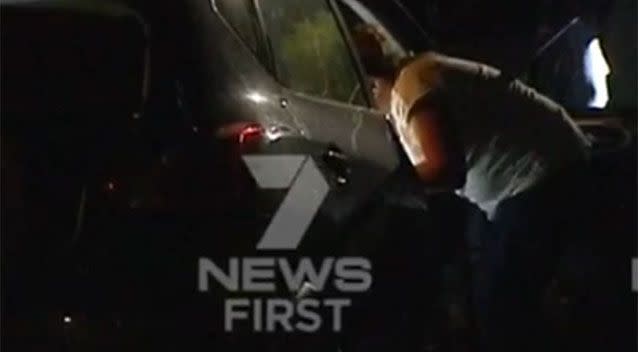 The gun was allegedly found during a late night raid. Source: 7News