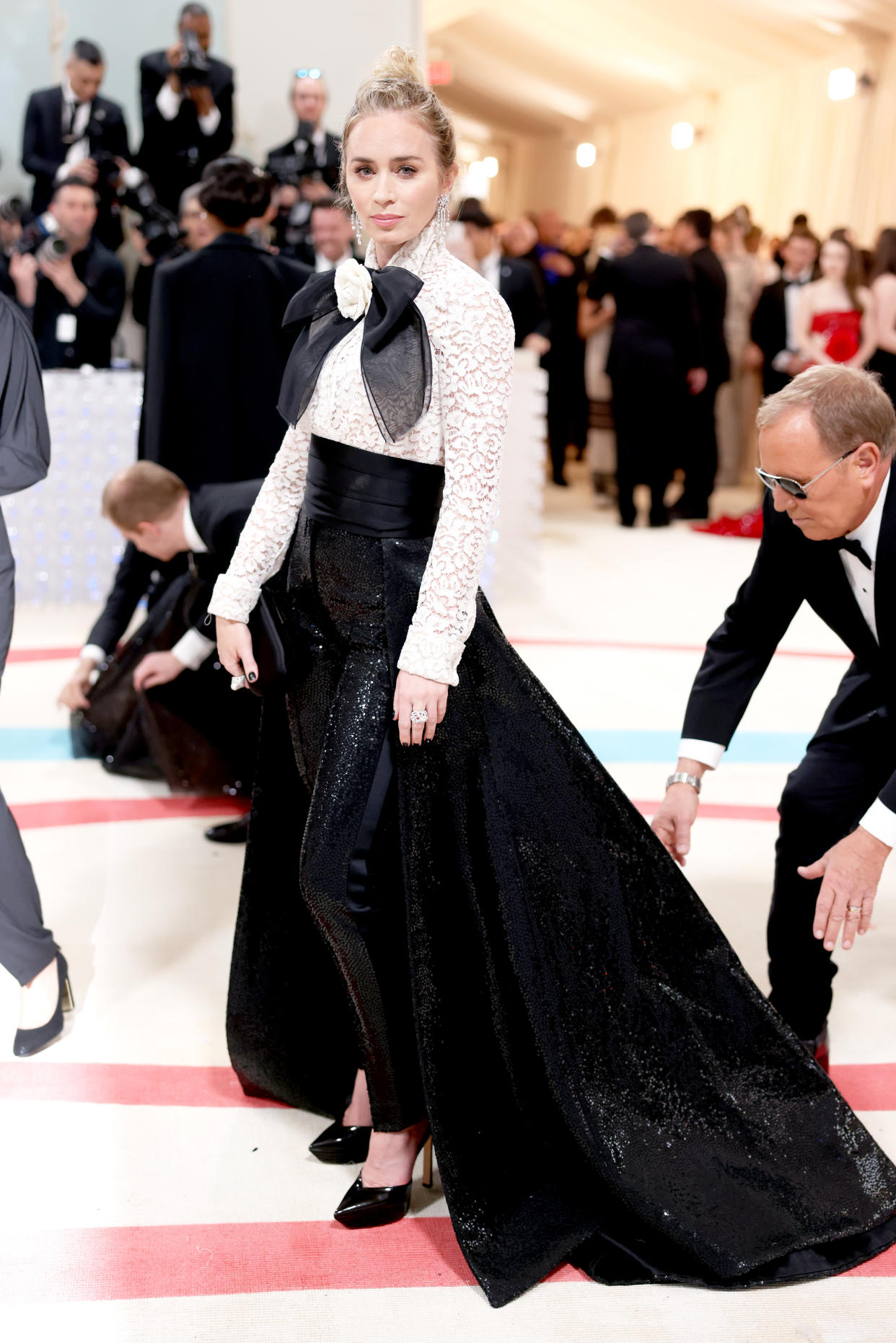 NEW YORK, NEW YORK - MAY 01: Emily Blunt and Michael Kors attend The 2023 Met Gala Celebrating 