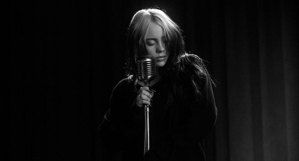 Billie Eilish in the music video for her Bond theme song No Time To Die. (MGM/Eon/Universal)