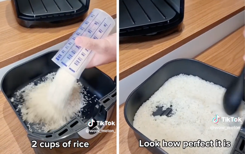 Air fryer boiled rice