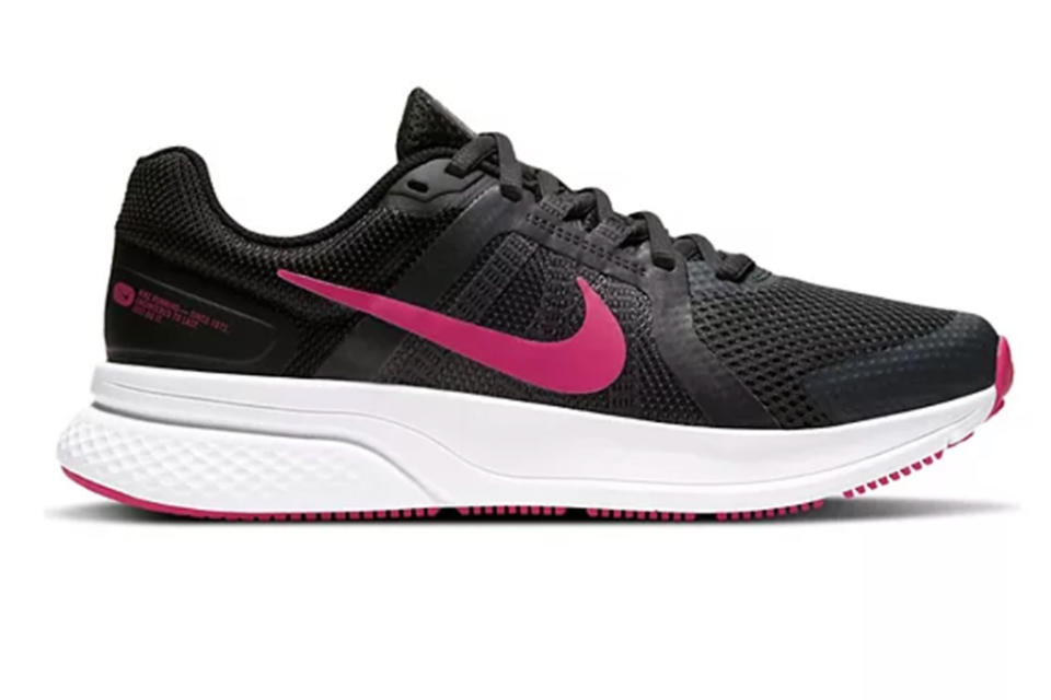 pink and black nike shoe, nike running shoe, nike sneakers