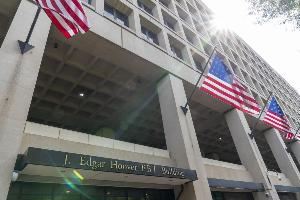 The J. Edgar Hoover FBI Building is seen Friday, June 9, 2023, in Washington. Former President Donald Trump has been indicted on charges of mishandling classified documents at his Florida estate. The remarkable development makes him the first former president in U.S. history to face criminal charges by the federal government that he once oversaw. (AP Photo/Alex Brandon)