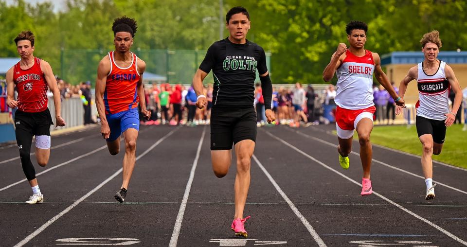 Clear Fork's Joe Stupka had a district meet to remember with three district titles in the sprint events on Saturday at Ontario.