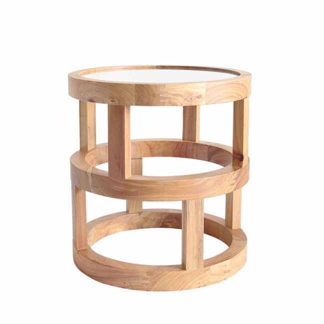 The block shop Arlo Side Table Elm Wood by Black Mango