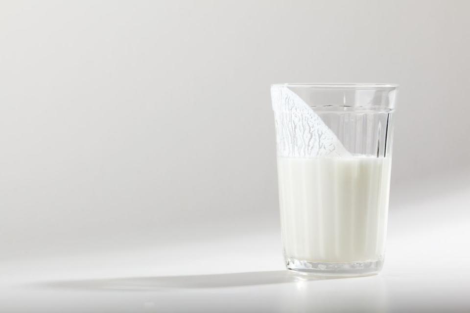 glass with kefir sour milk drink