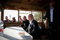 Israeli Prime Minister Benjamin Netanyahu attends a briefing near the Salem military post