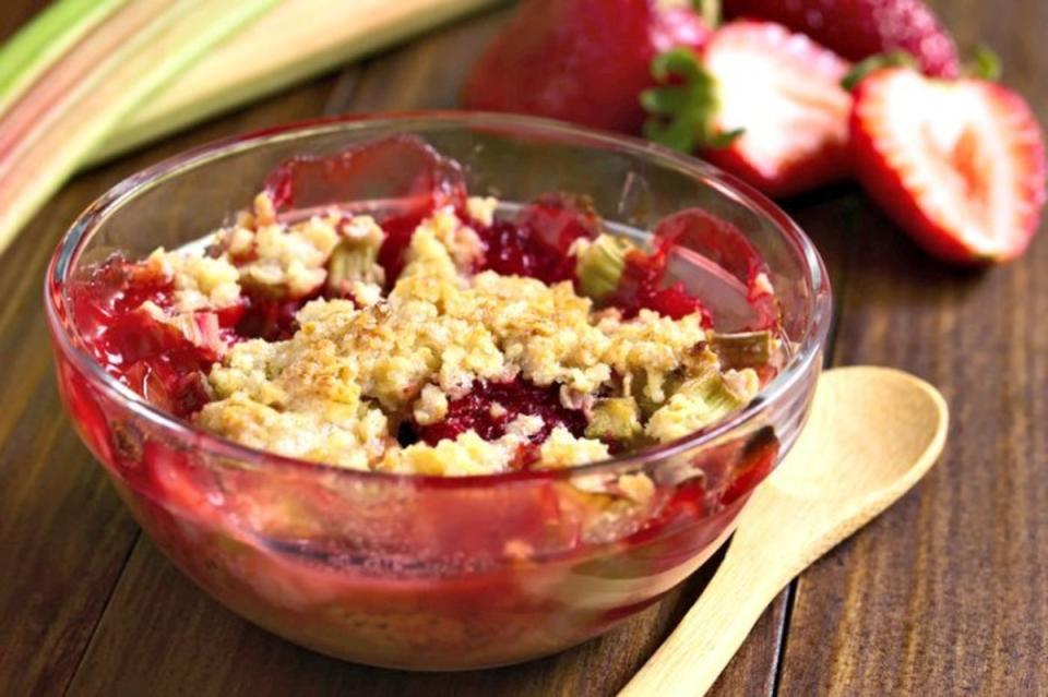 <p>Crock Pot Ladies</p><p>Crock Pot desserts are great in summer when you don't want to heat up the house. </p><p><strong>Get the recipe: <a href="https://crockpotladies.com/crockpot-rhubarb-strawberry-crisp/" rel="nofollow noopener" target="_blank" data-ylk="slk:Crock Pot Rhubarb Strawberry Crisp;elm:context_link;itc:0;sec:content-canvas" class="link ">Crock Pot Rhubarb Strawberry Crisp</a></strong></p>