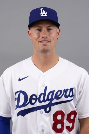 This is a 2023 photo of outfielder Jonny DeLuca of the Los Angeles Dodgers baseball team.
