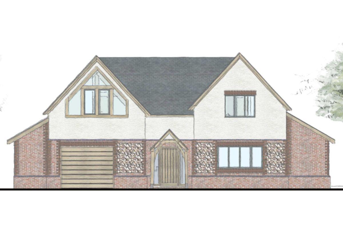 Couple's proposed new home <i>(Image: T.J. Crump Oakwrights Ltd)</i>