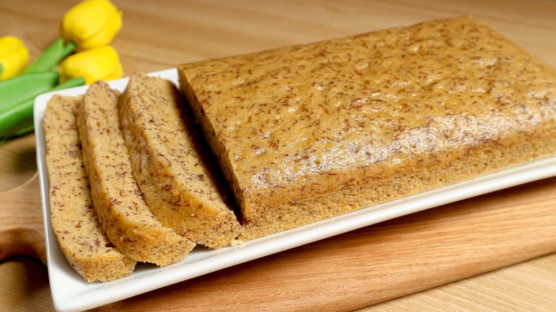 loaf of no bake banana bread