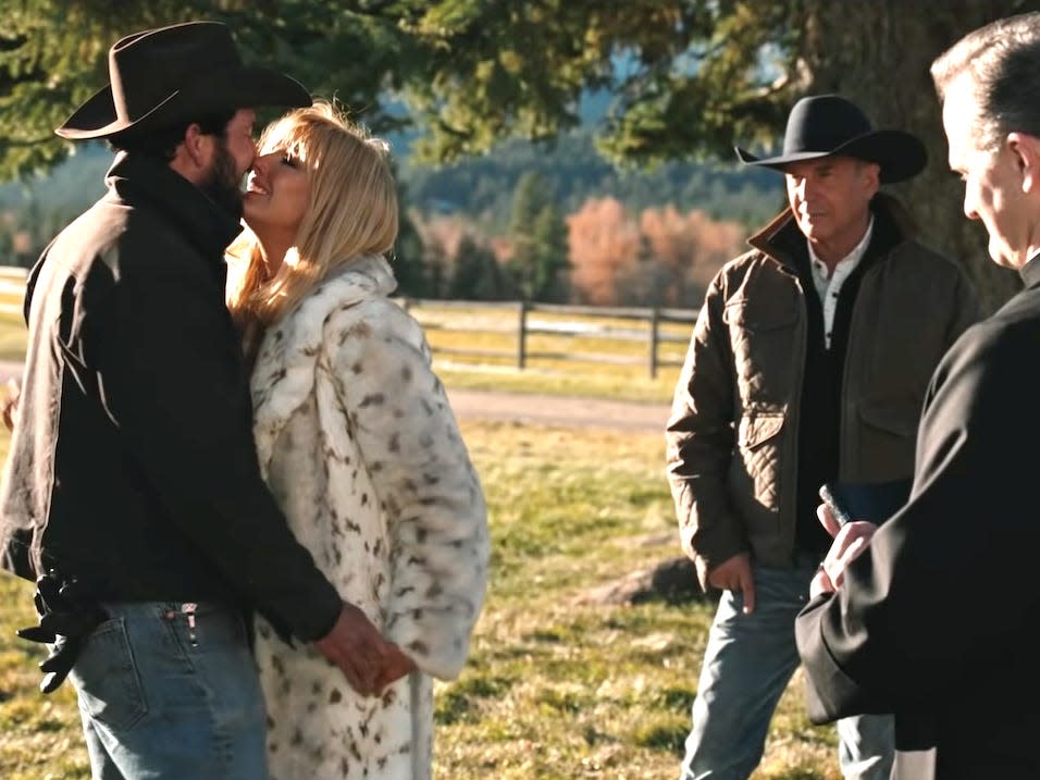 Beth Dutton (Kelly Reilly) and Rip Wheeler (Cole Hauser) in "Yellowstone" season four finale.
