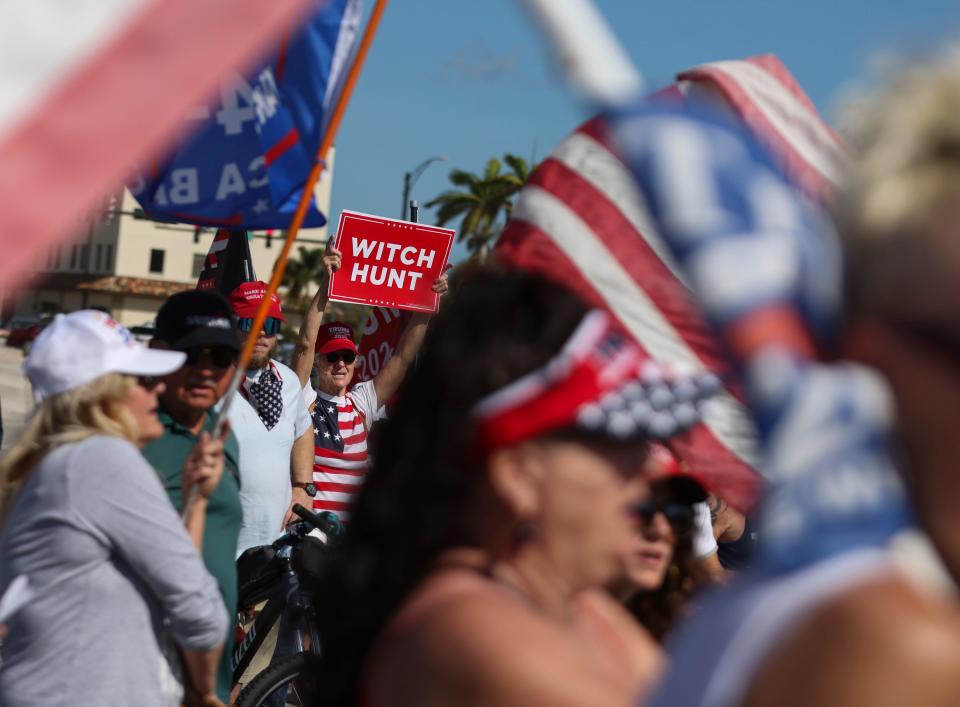 Scenes outside the federal courthouse during Trump's classified documents sealed hearing in Fort Pierce on Monday, Feb, 12, 2024.