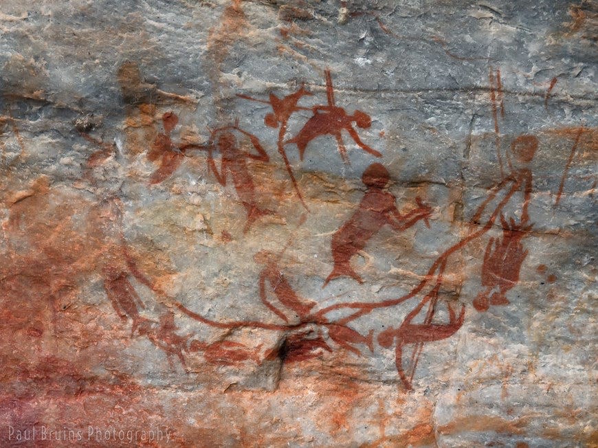Cave art of Karoo mermaids.