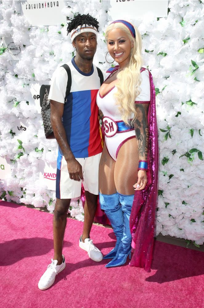 21 Savage and Amber Rose in October 2017