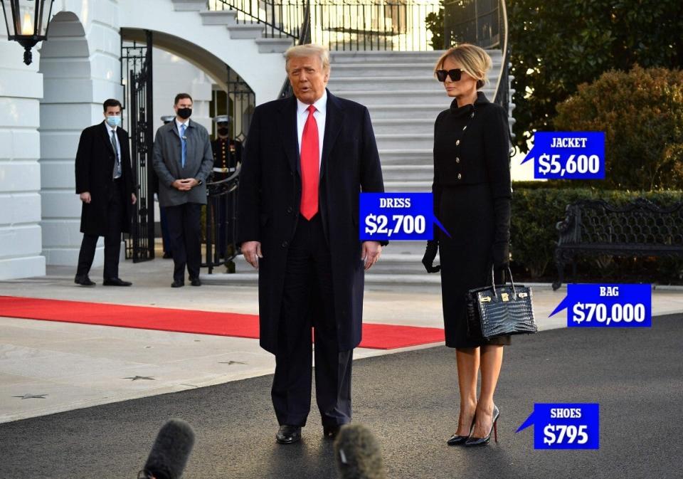 Melania carries $70,000 purse on last day in DCGetty