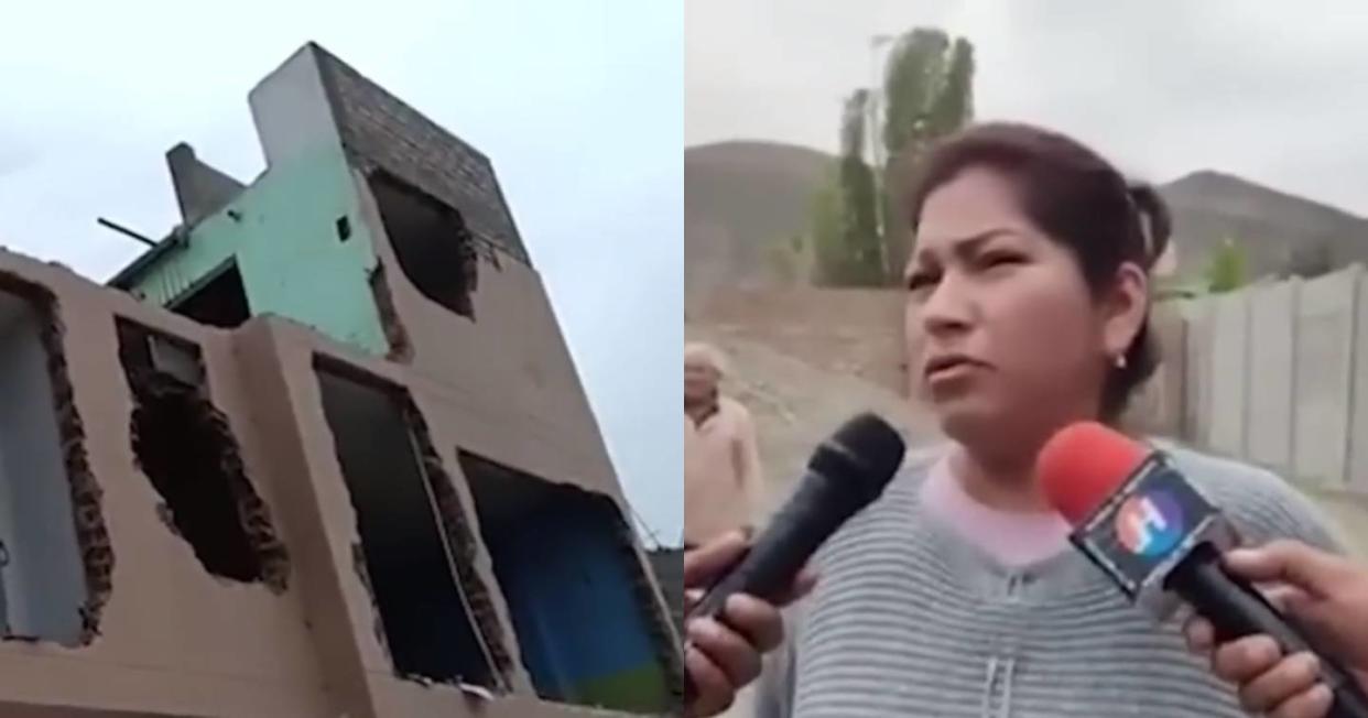 Mujer demolió casa que construyó en el terreno de su exsuegro. Foto: Captura de video YouTube vía @Willax Televisión
