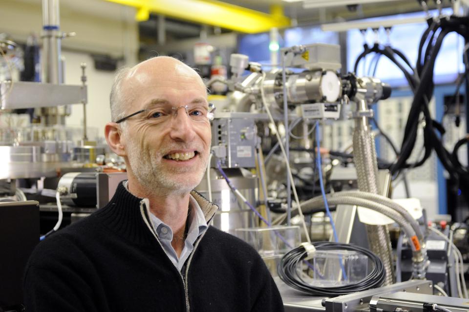 This photo made available by the Technology Academy Finland, TAF, shows Professor Stuart Parkin in Stanford, United States, in March 2014. 'Big data' pioneer Parkin is the winner of this year's Millennium Technology Prize. He has invented the GMR read head, a key component of the hard disk drive. The million-euro award will be handed out in Helsinki, Finland, in May. (AP Photo/Lehtikuva, Technology Academy Finland, Rick English) FINLAND OUT