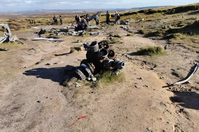 The wreckage lies a short walk from the Pennine Way over boggy moorland -Credit:Manchester Evening News