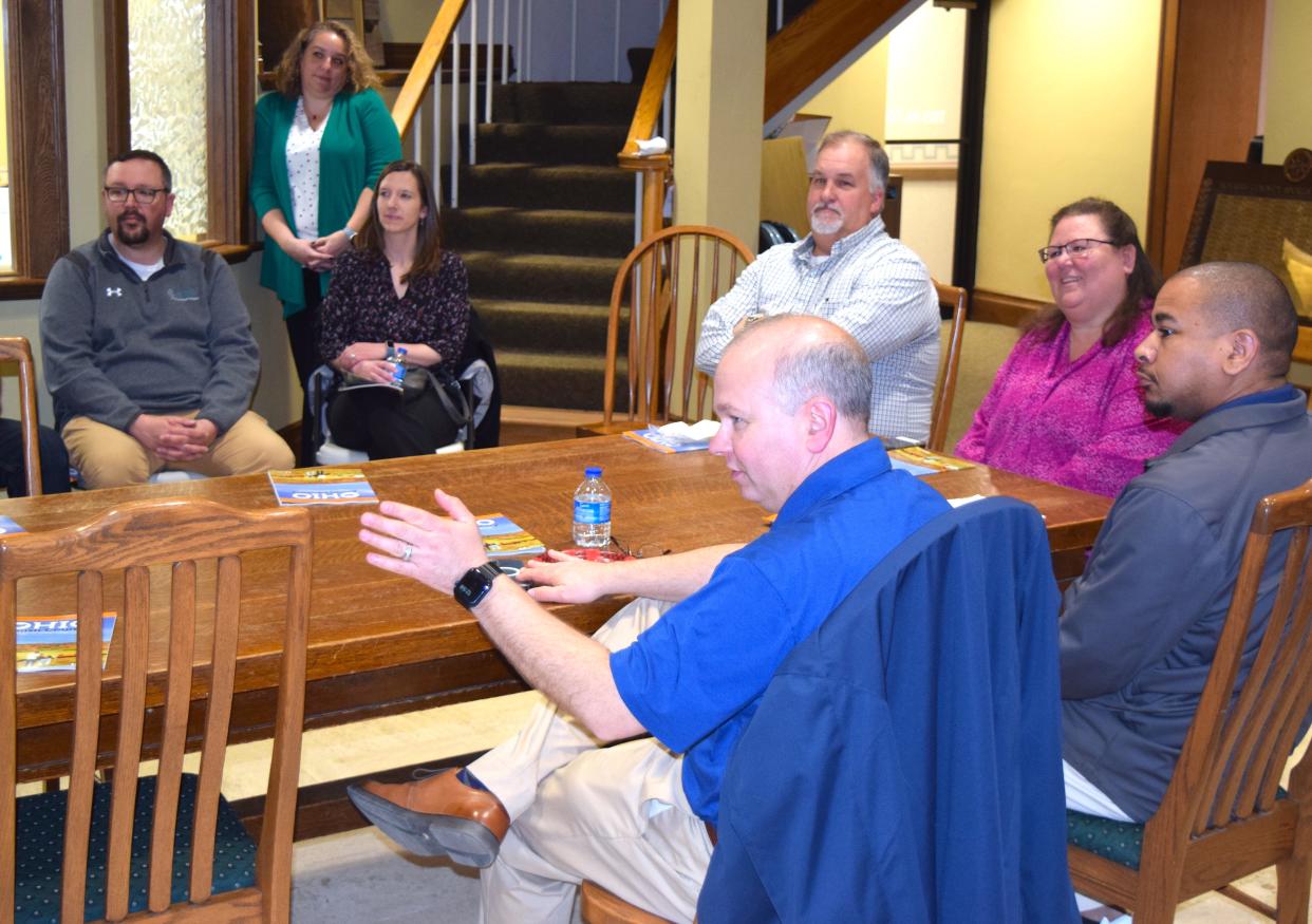 State Sen. Andrew Brenner began to represent Holmes County after the latest redistricting went into effect in January. He toured the East Holmes School District and attended a meet-and-greet with Holmes County Chamber of Commerce members and elected officials on Thursday.