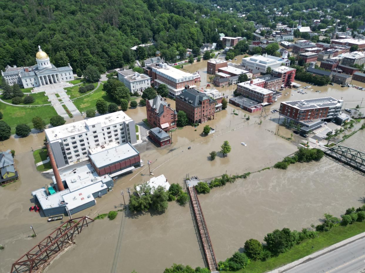Vermont's capital city, Montpelier, was flooded after torrential rains caused the Winooski River to overflow its banks on July 11, 2023.