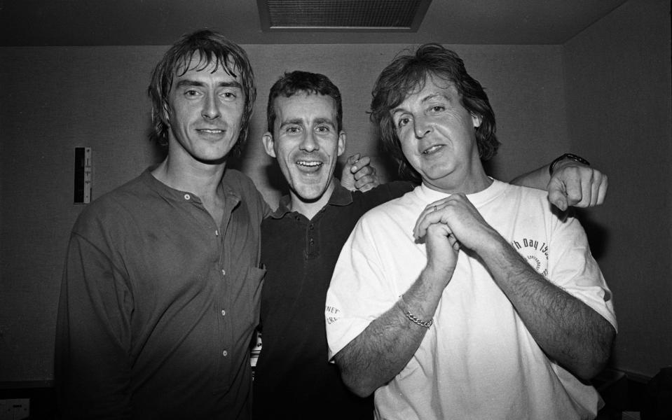 Paul Weller, Tony Crean and Paul McCartney at Abbey Road Studios in 1995 - Hulton/Getty