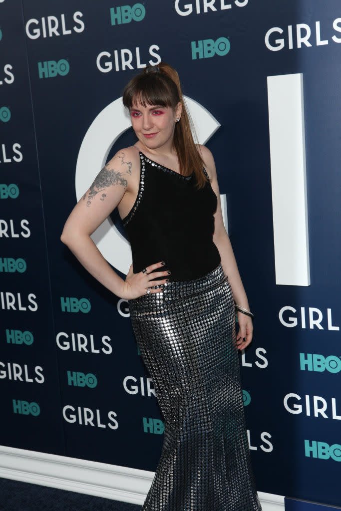 Lena Dunham looking svelte at the recent <em>Girls</em> premiere. (Photo: Getty Images)