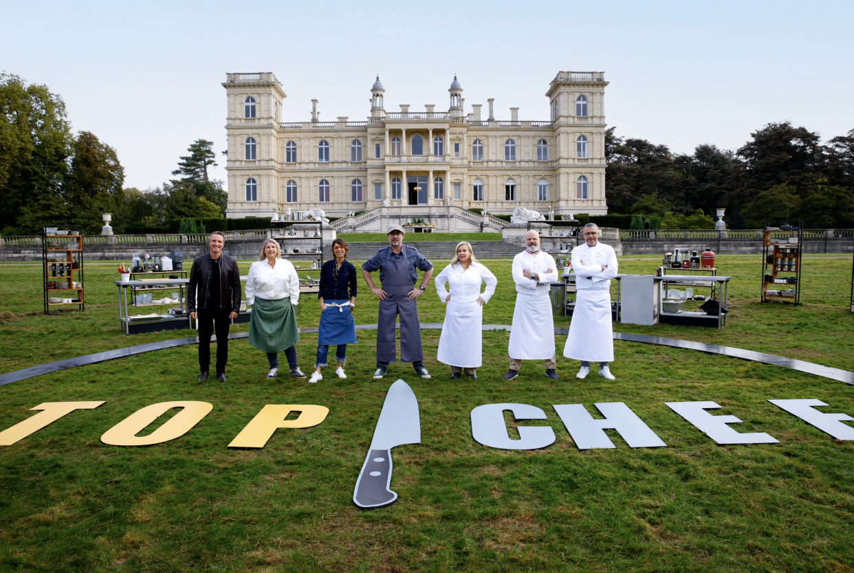 La guerre des restos a été diffusée le 24 avril 2024 sur M6 (photo d’illustration avec les jurés de « Top Chef » et l’animateur Stéphane Rotenberg)