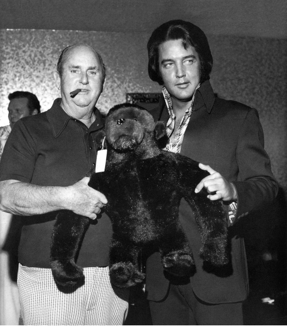 FILE - Col. Tom Parker and Elvis Presley, circa 1973. Parker's influence on Presley is heavily featured in "Elvis '68 Comeback: The Story Behind the Special."