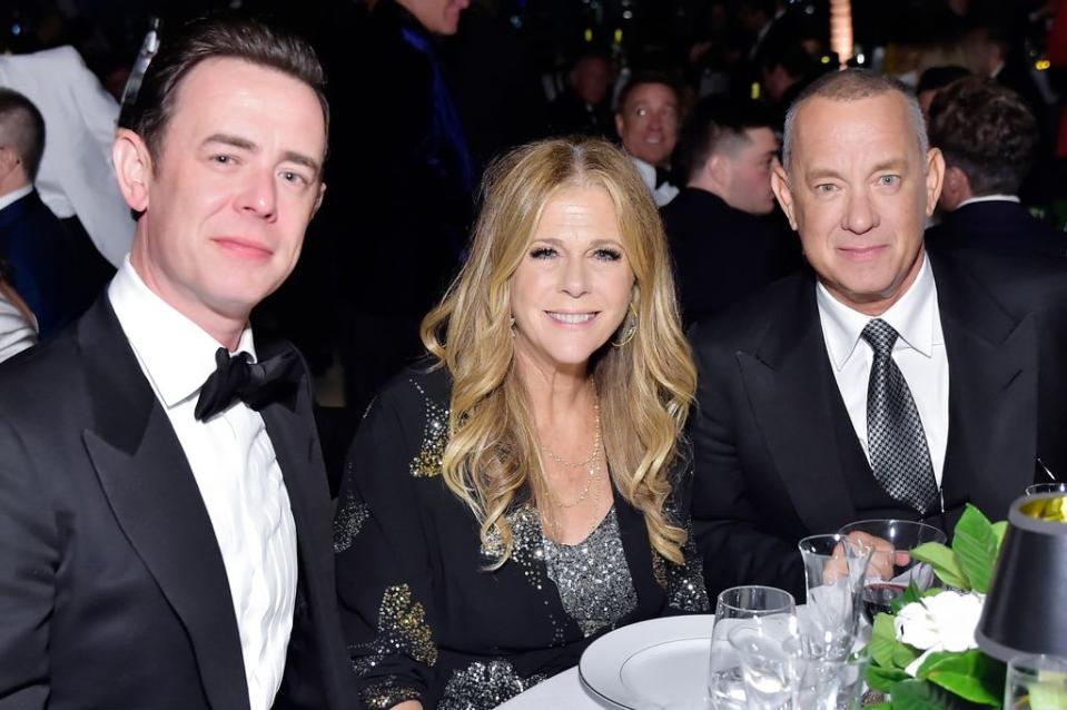 Tom Hanks and wife Rita Wilson with his son Colin