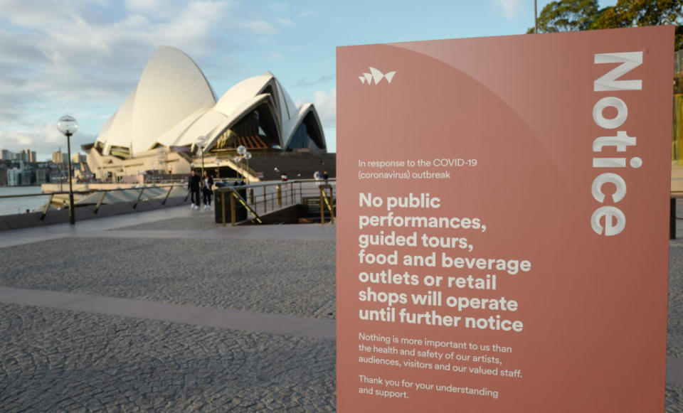 The Sydney Opera House remains closed due to the coronavirus. (Source: Getty)