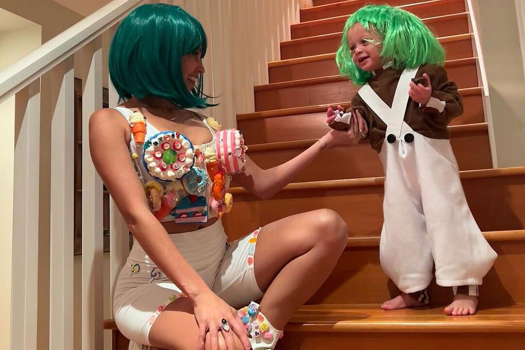 Vanessa Morgan Transforms Into an Oompa Loompa with Son River for Halloween