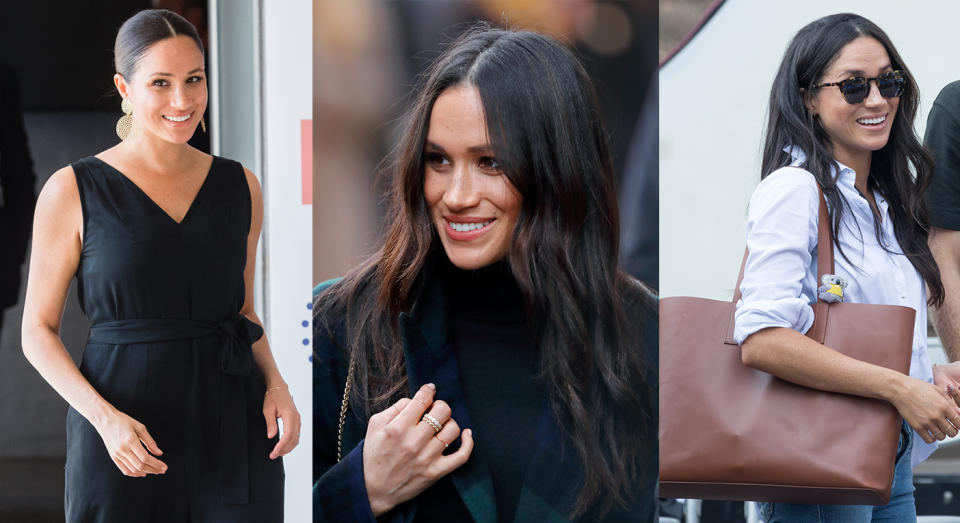 We look back at Meghan Markle's stylish wardrobe as she steps down from her role as a senior royal today. (Getty Images)