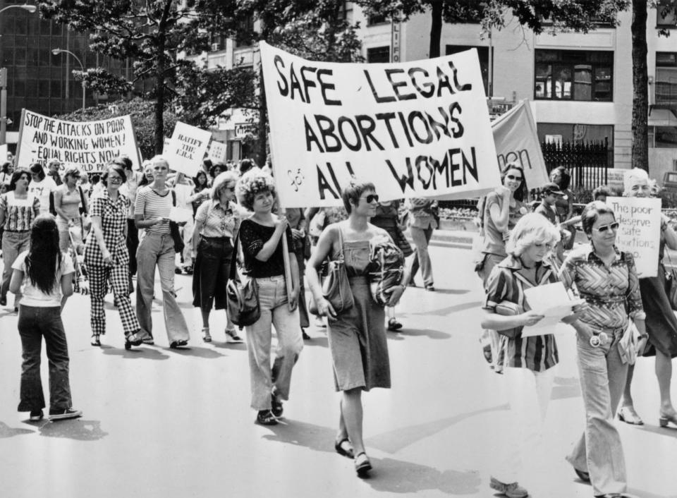 PHOTO: Demonstrators during a march calling for safe legal abortions for all women, in New York City, N.Y., 1978.  (Keystone/Hulton Archive/Getty Images, FILE)