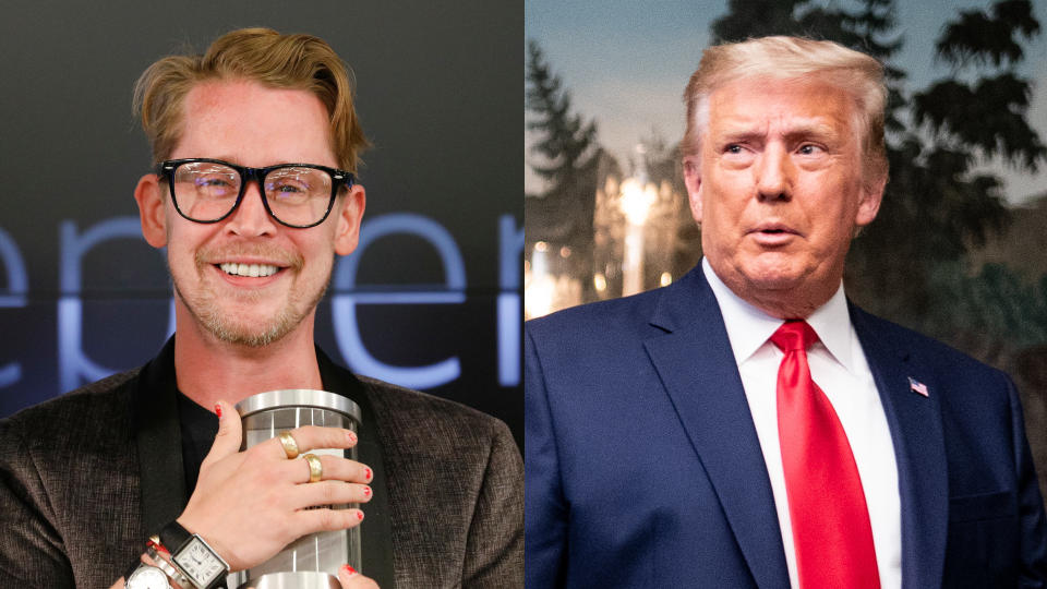 Macaulay Culkin wants Donald Trump removed from 'Home Alone 2'. (Credit: Kimberly White/Getty Images/Nasdaq Entrepreneurial Center/Erin Schaff)