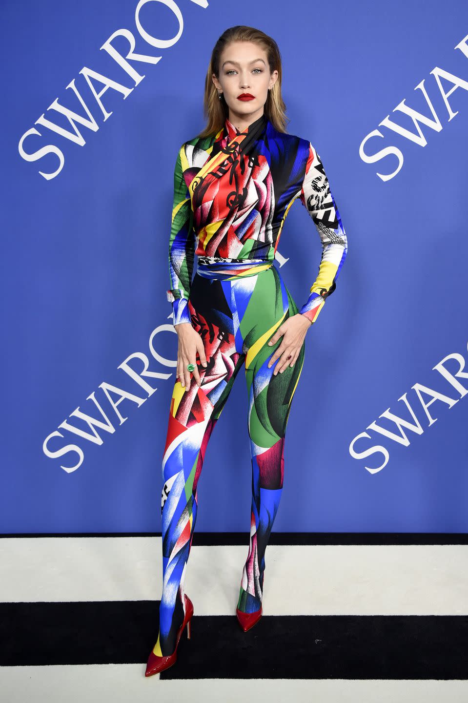 <p>in Versace</p>