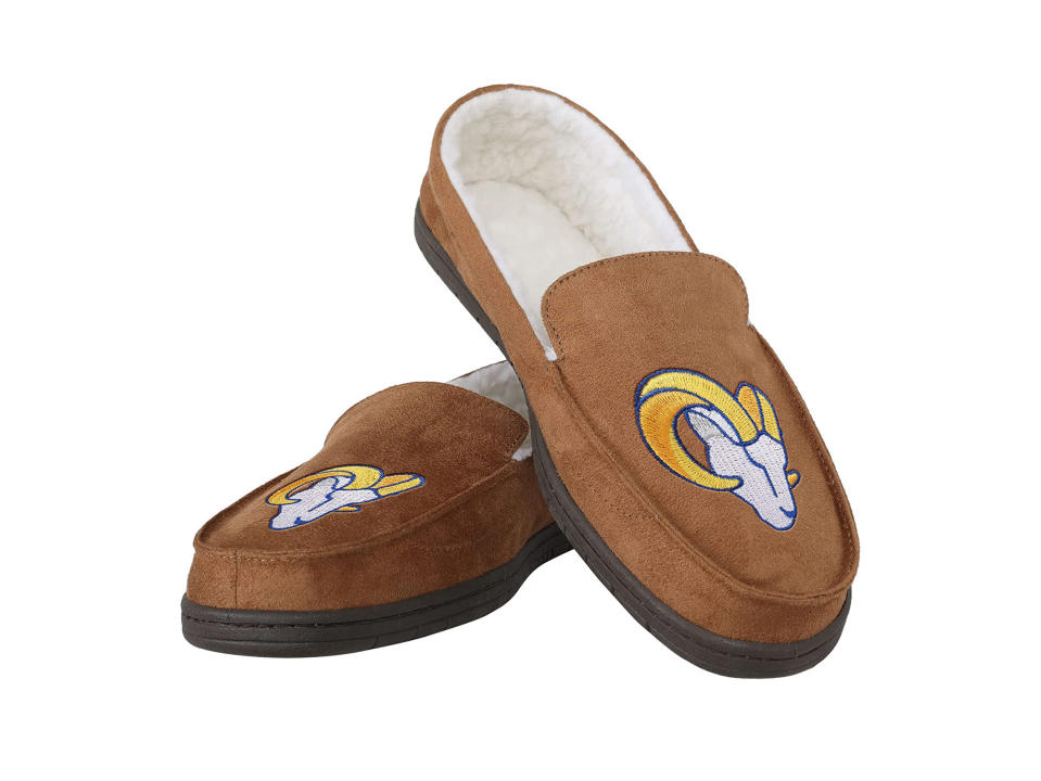  FOCO Mens NFL Team Logo Moccasin Slippers