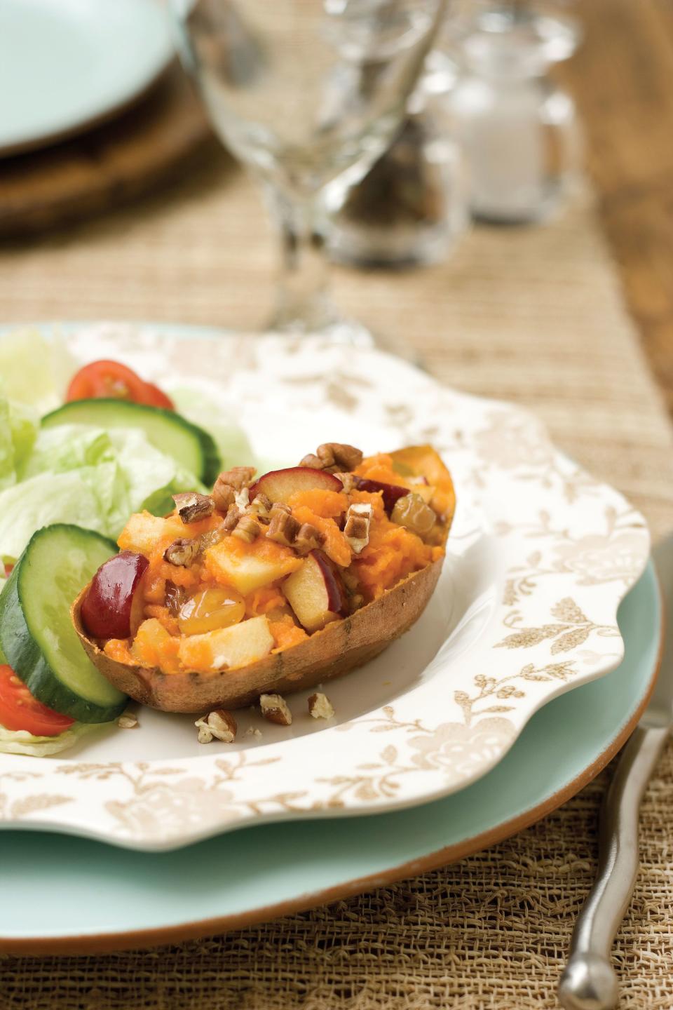 Apple-Pecan-Stuffed Sweet Potatoes