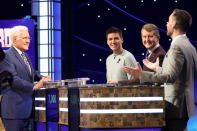 <p>In 2020, Jennings trumped fellow <em>Jeopardy!</em> all-stars Brad Rutter and James Holzhauer and won the ABC special <em>Jeopardy! The Greatest of All Time. </em>That year, he also signed on as a consulting producer for the game show. </p> <p>Following the death of longtime host <a href="https://people.com/tag/alex-trebek/" rel="nofollow noopener" target="_blank" data-ylk="slk:Alex Trebek;elm:context_link;itc:0;sec:content-canvas" class="link ">Alex Trebek</a> in November 2020 and the ousting of former producer <a href="https://people.com/tv/jeopardy-mike-richards-deeply-sorry-after-past-disparaging-comments-about-women-resurface/" rel="nofollow noopener" target="_blank" data-ylk="slk:Mike Richards;elm:context_link;itc:0;sec:content-canvas" class="link ">Mike Richards</a> over the summer, the 47-year-old has stepped on to the stage to split hosting duties with <a href="https://people.com/tag/mayim-bialik/" rel="nofollow noopener" target="_blank" data-ylk="slk:Mayim Bialik;elm:context_link;itc:0;sec:content-canvas" class="link ">Mayim Bialik</a> for the remainder of season 38, which is currently airing.</p>