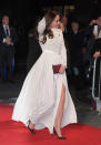 <p>The Duchess of Cambridge chose a £320 thigh high-split dress by Self-Portrait for the premiere. (Getty Images)</p> 