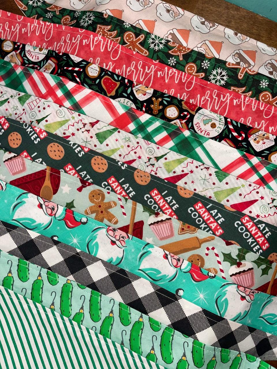 Christmas-themed bandanas from K and M Collars.