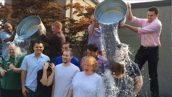 The editorial staff of Tom's Guide, a sister site to Live Science, takes the Ice Bucket Challenge.