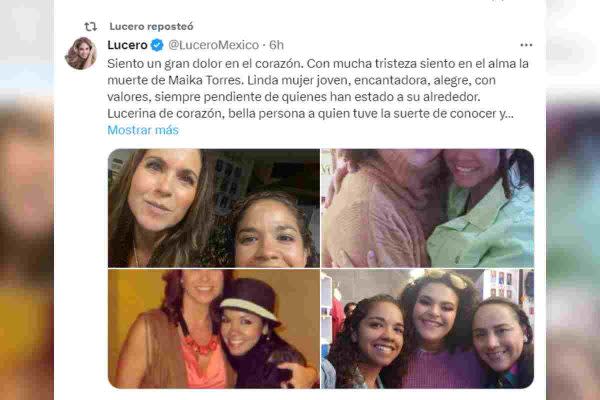 Tuit de Lucero sobre el caso de la joven Guillki Maika Torres, reportada como desaparecida en Chapala, Jalisco