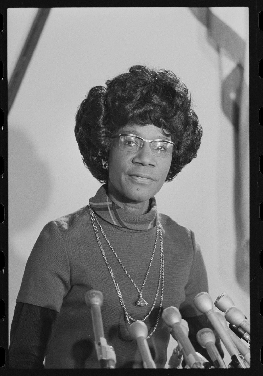american politician us representative shirley chisholm 1924 2005 speaks at a congressional black caucus event related to the state of the union address, washington dc, january 31, 1973 photo by warren k lefflerus news world report magazine photograph collectionphotoquestgetty images