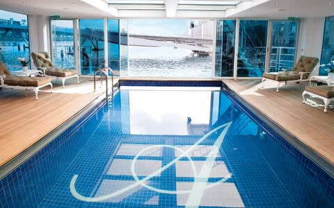 Swimming pool on SS Antoinette - Credit: Uniworld Boutique River Cruise Collection