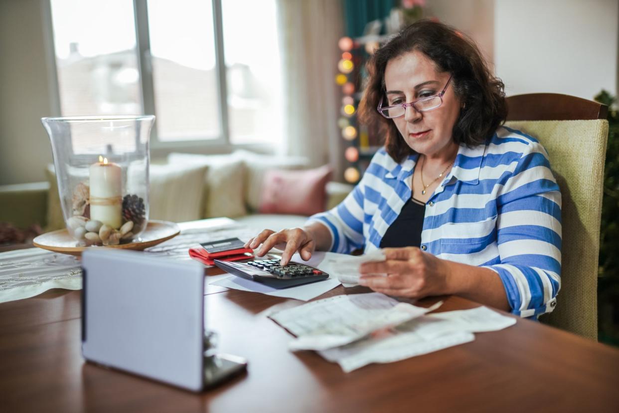 Retired woman managing on a low income