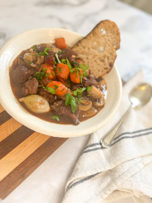 Bowl of <em>Beef Bourguignon</em><p>Courtesy of Jessica Wrubel</p>