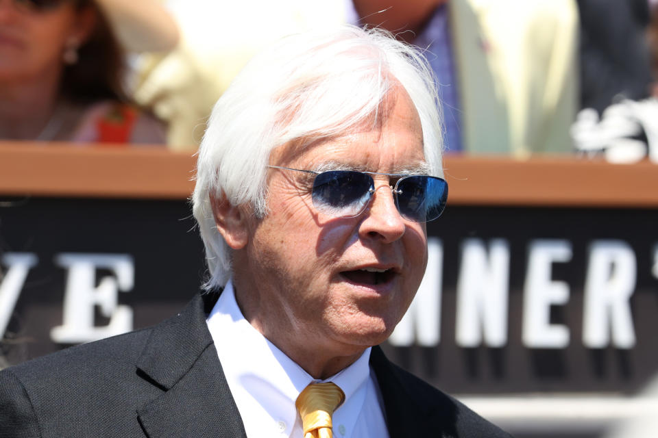 LOUISVILLE, KY - MAY 01: Trainer Bob Baffert wins his 7th Kentucky Derby after winning the 147th Running of the Kentucky Derby on May 1, 2021 at Churchill Downs in Louisville, Kentucky. (Photo by Brian Spurlock/Icon Sportswire via Getty Images)